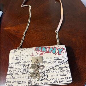 DKNY Graphic Cream and Red Bag